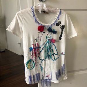 LANVIN  Graphic Face Print T-Shirt